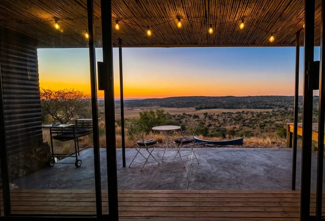 Sunset seen from the covered terrace of Simmenau View